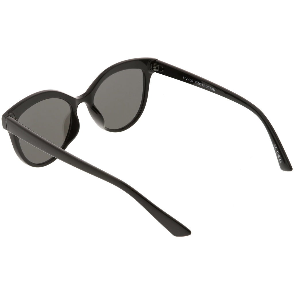 Retro Modern Brow Mirrored Flat Lens Cat Eye Sunglasses C420