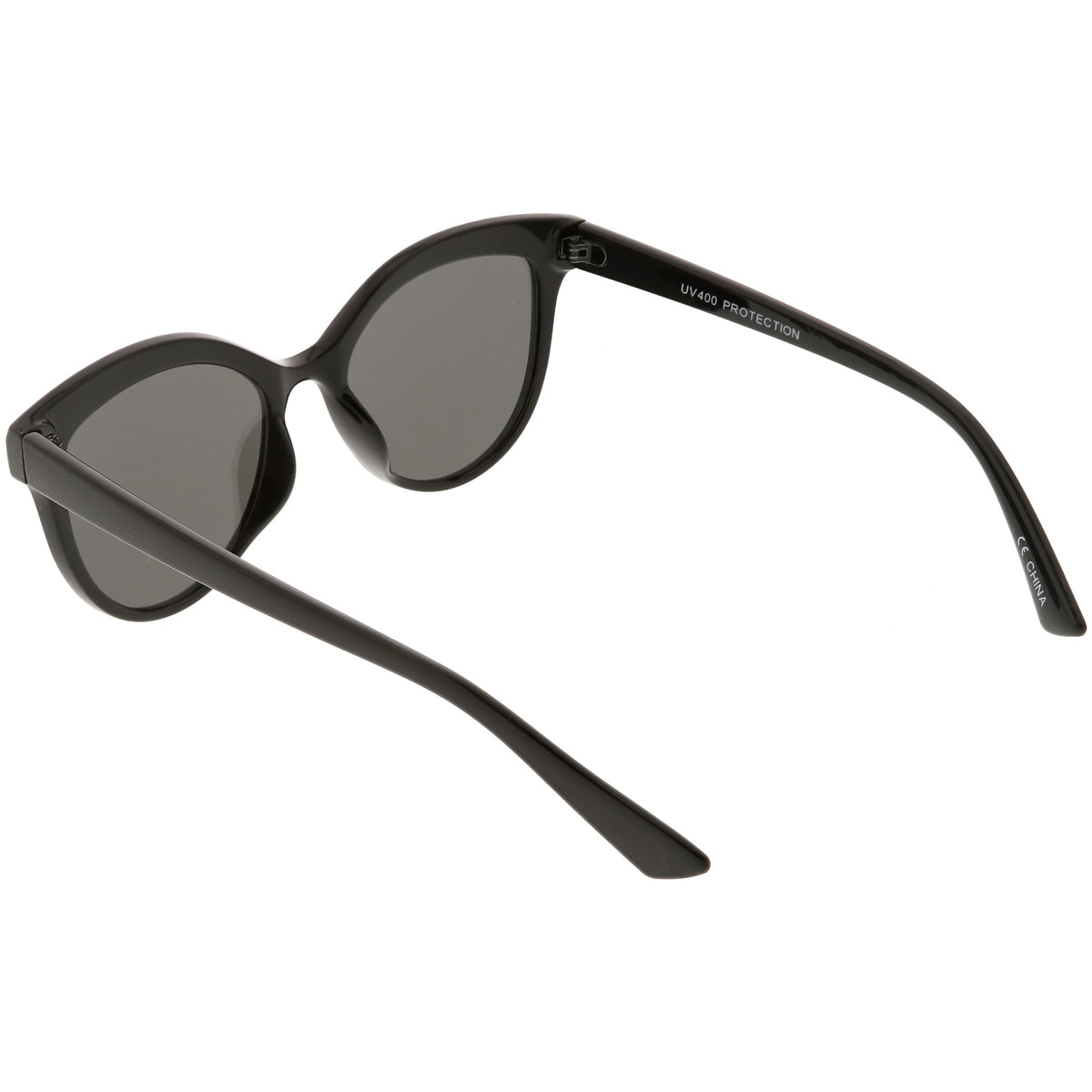 Retro Modern Brow Mirrored Flat Lens Cat Eye Sunglasses C420