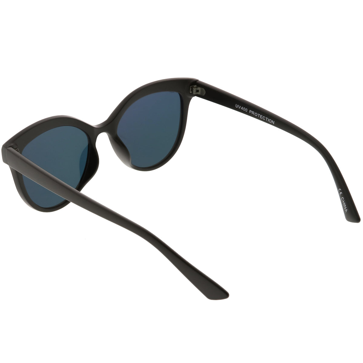 Retro Modern Brow Mirrored Flat Lens Cat Eye Sunglasses C420