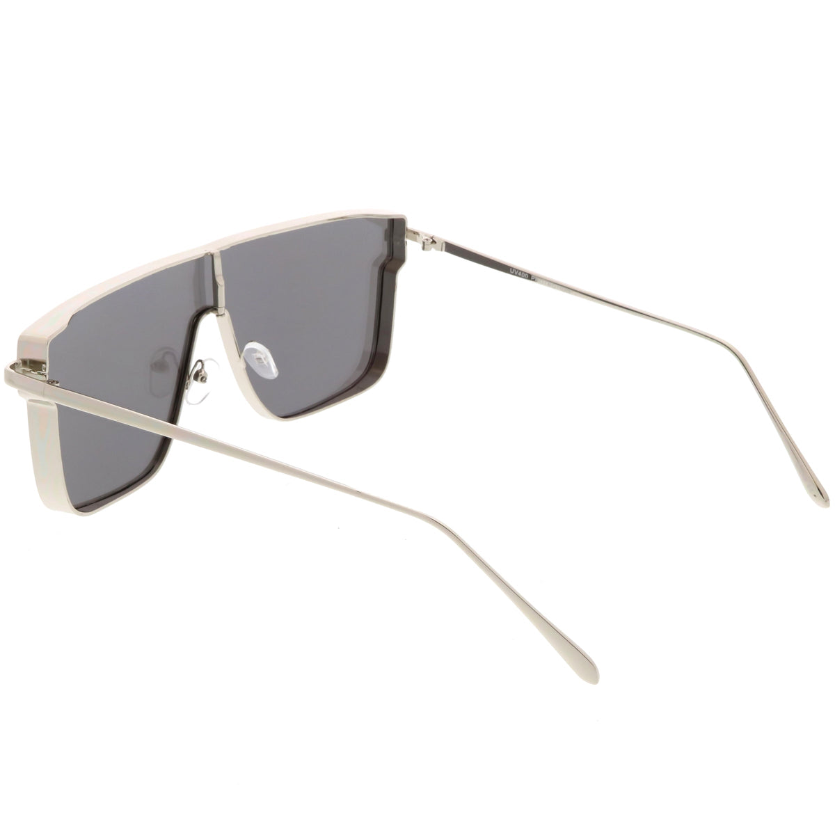 Retro Modern Flat Top Mirrored Lens Shield Aviator Sunglasses C421