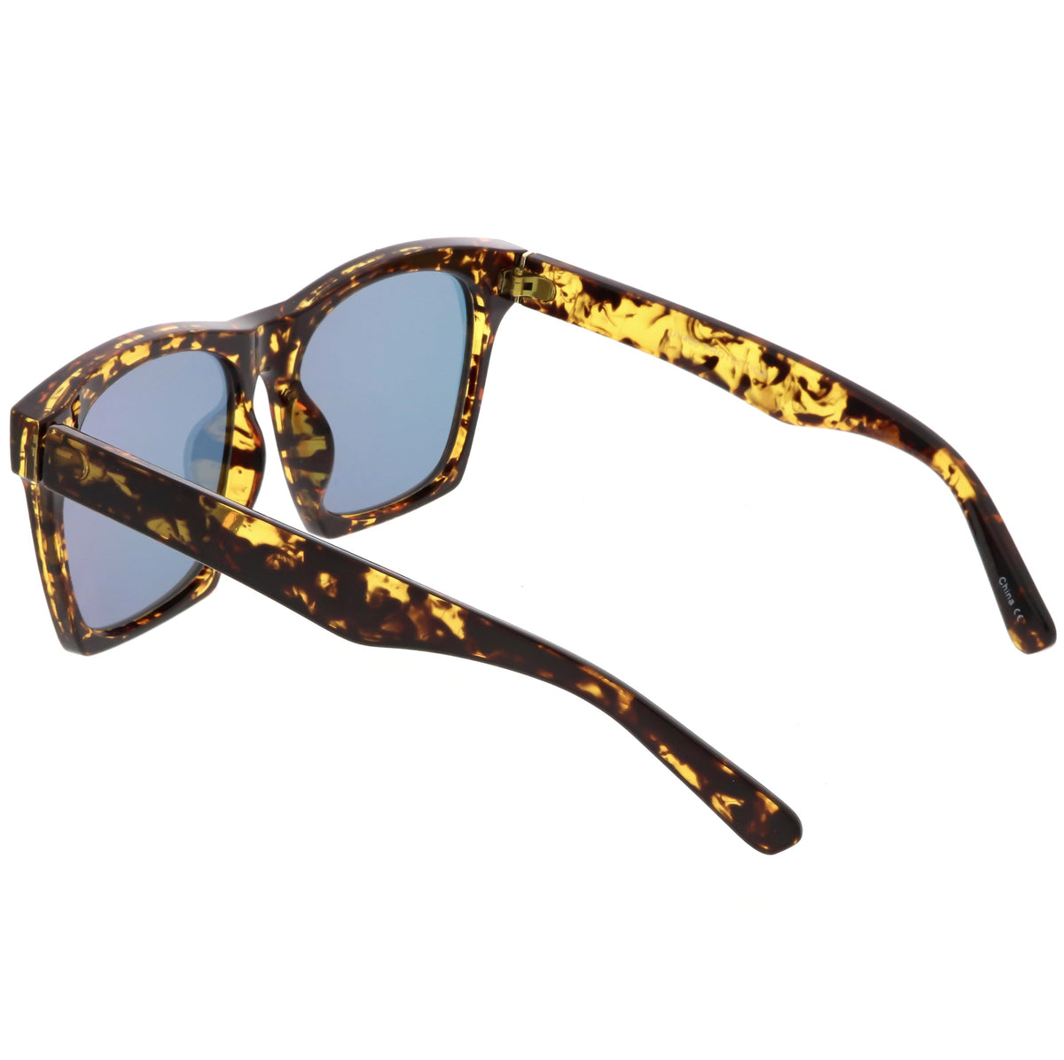 Modern Horned Rim Block Frame Flat Lens Sunglasses C425