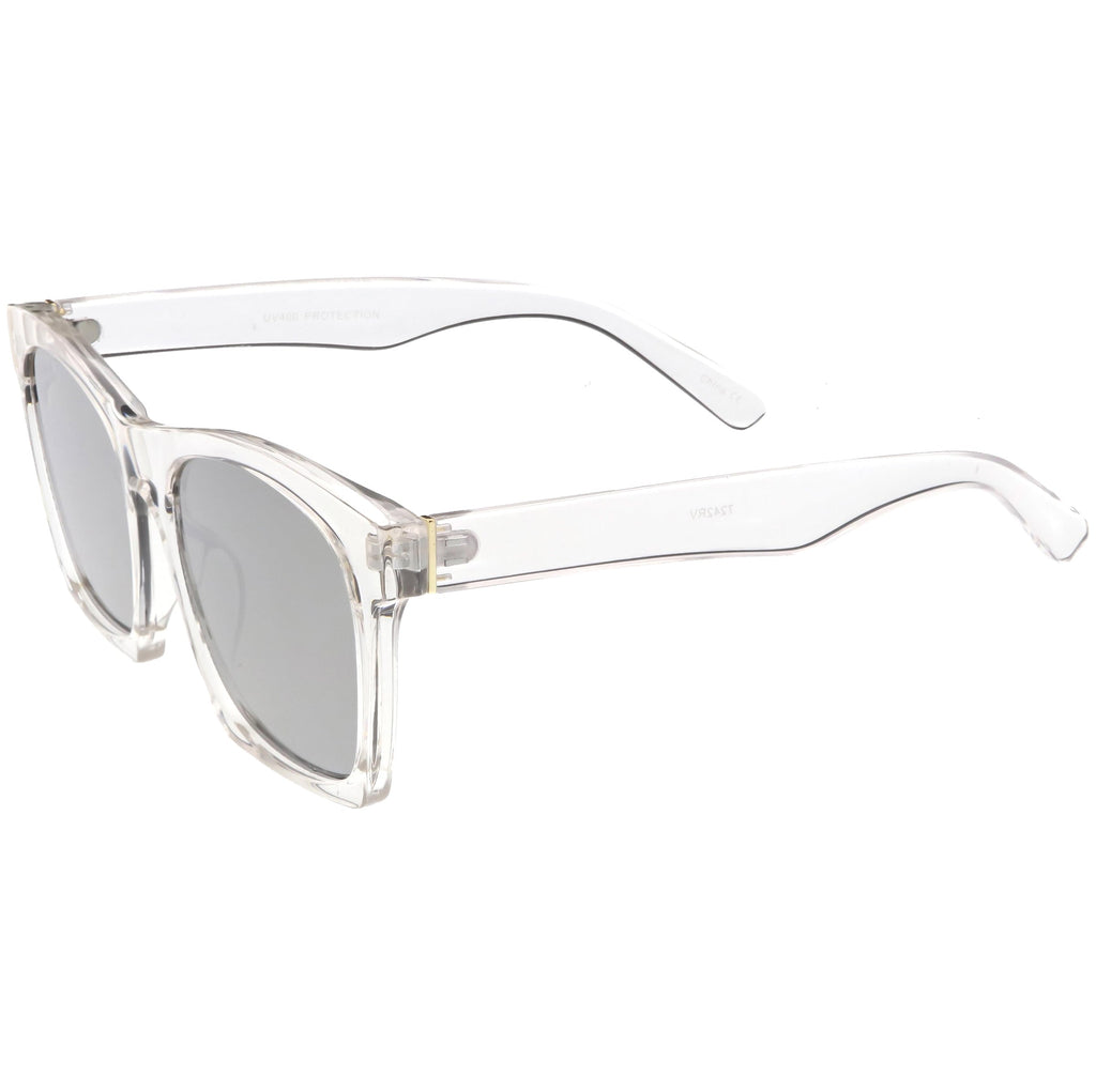 Modern Horned Rim Block Frame Flat Lens Sunglasses C425
