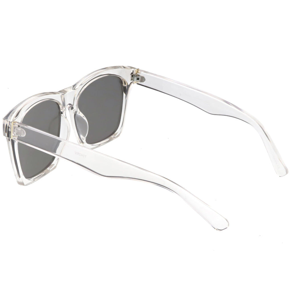 Modern Horned Rim Block Frame Flat Lens Sunglasses C425