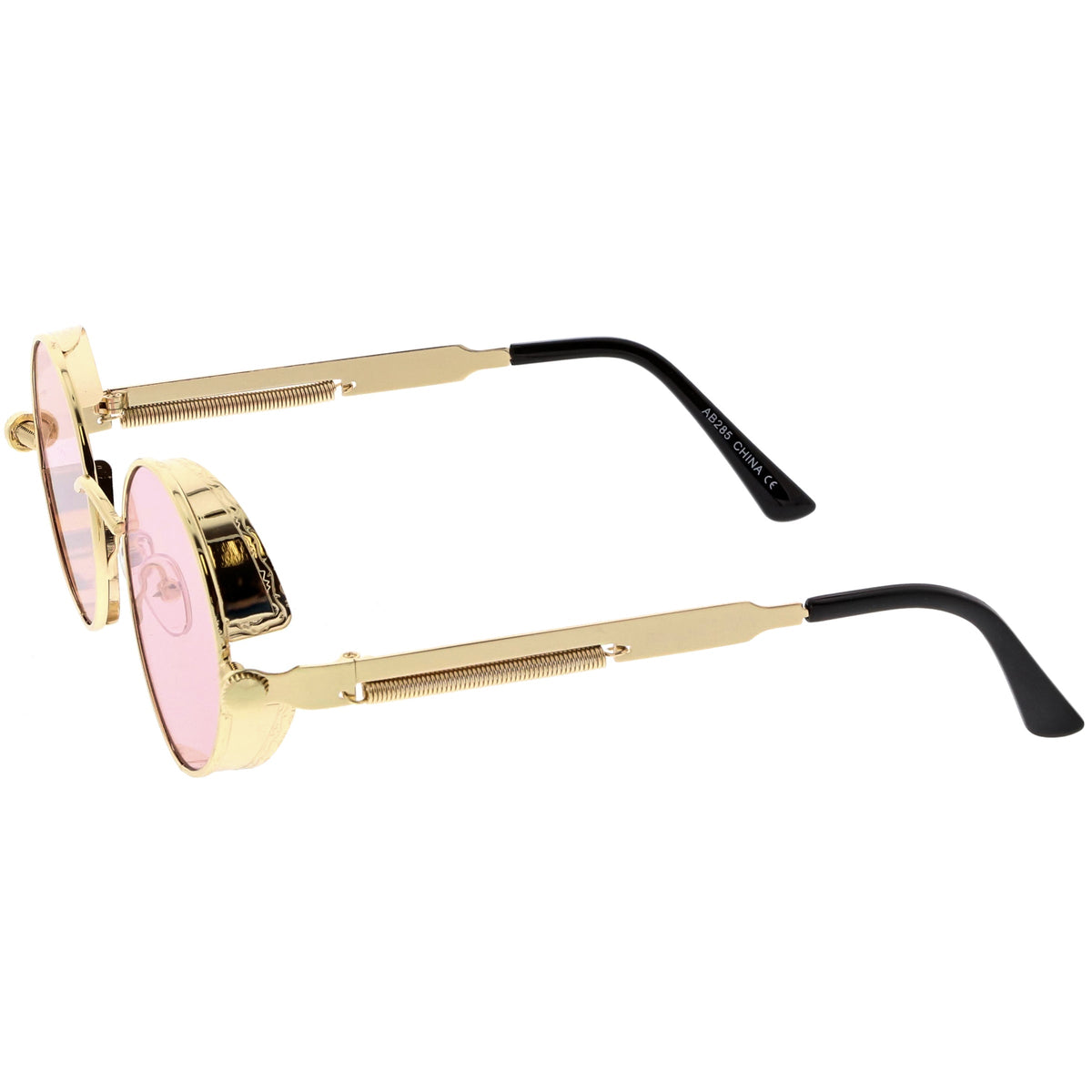 Retro Steampunk Colorful Round Flat Lens Sunglasses C442
