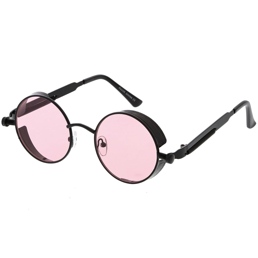 Retro Steampunk Colorful Round Flat Lens Sunglasses C442