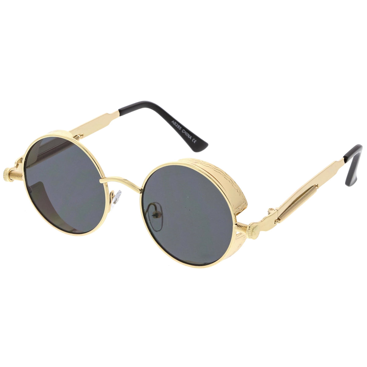 Retro Steampunk Colorful Round Flat Lens Sunglasses C442