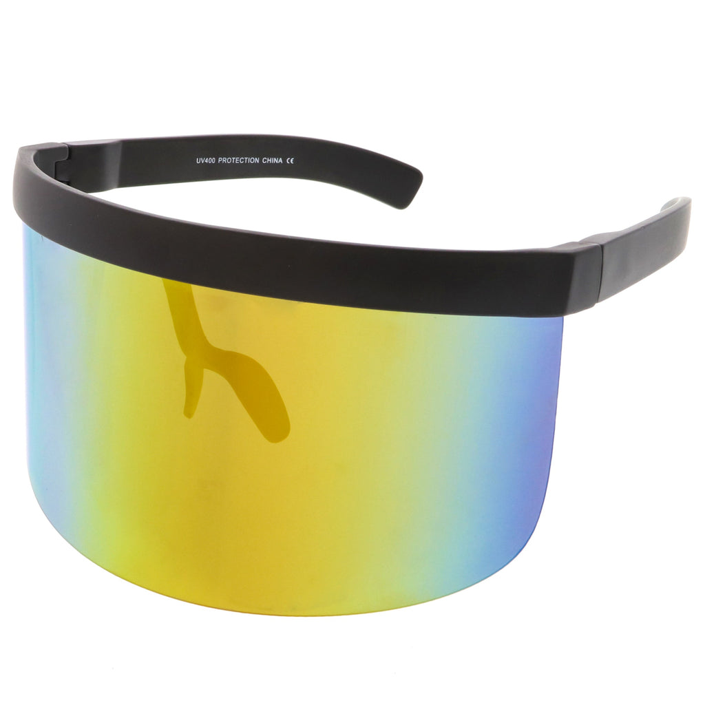 Retro Modern Oversize Novelty Mirrored Lens Shield Visor C453