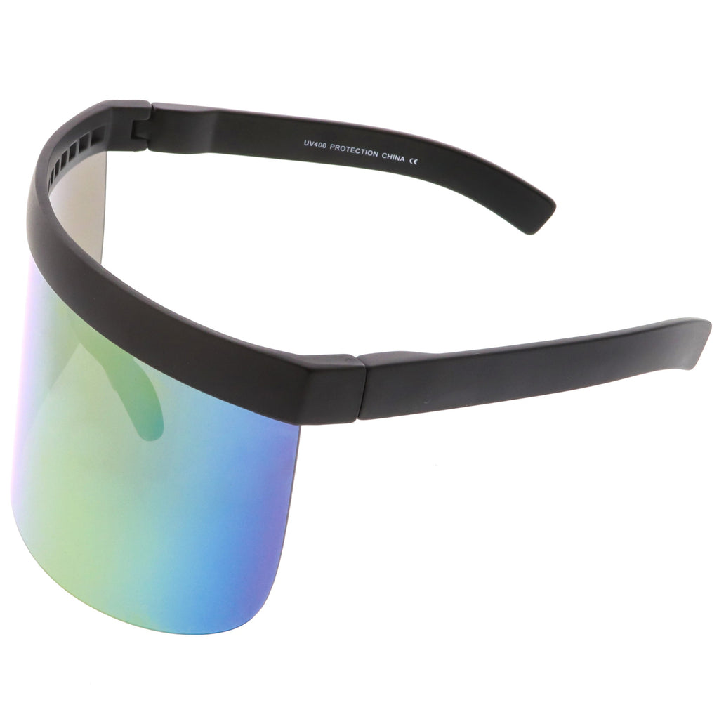 Retro Modern Oversize Novelty Mirrored Lens Shield Visor C453