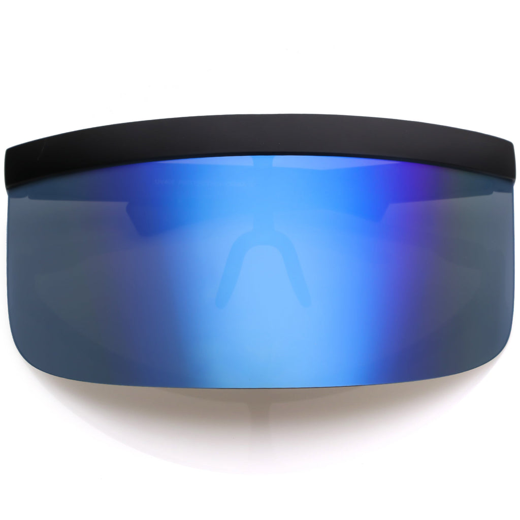 Retro Modern Oversize Novelty Mirrored Lens Shield Visor C453