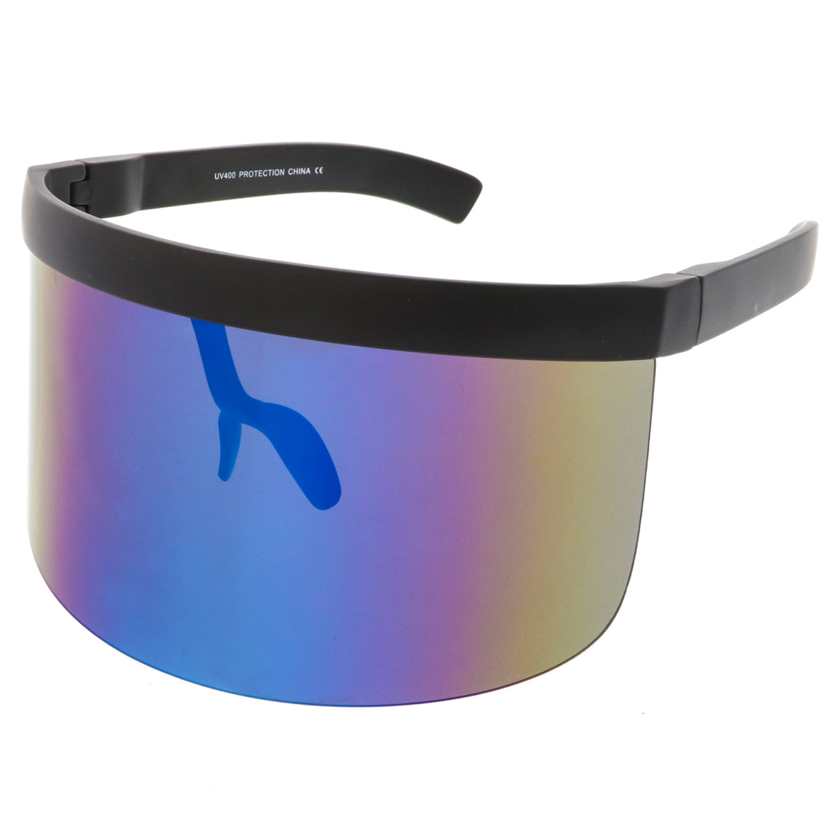 Retro Modern Oversize Novelty Mirrored Lens Shield Visor C453