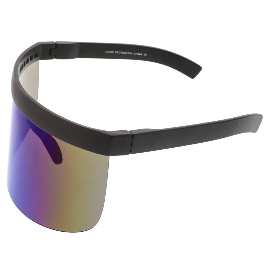 Retro Modern Oversize Novelty Mirrored Lens Shield Visor C453
