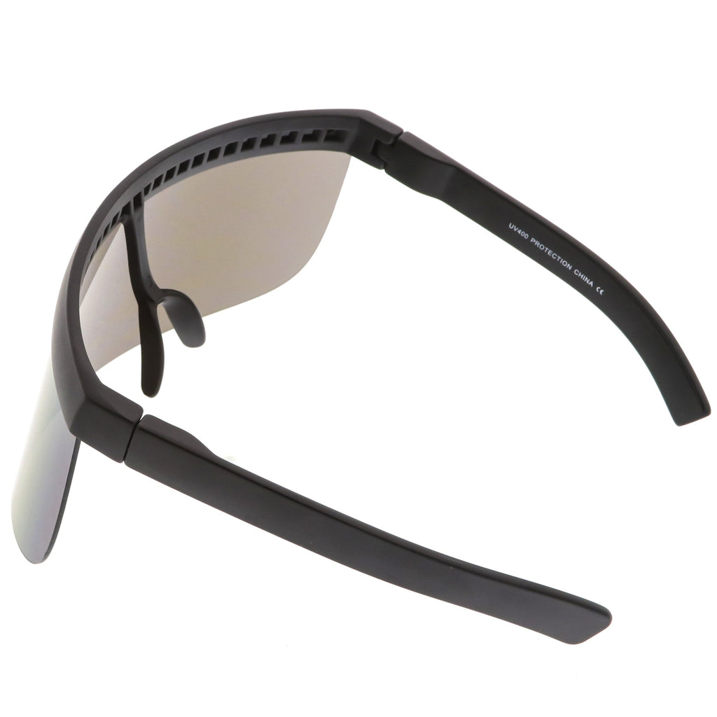 Retro Modern Oversize Novelty Mirrored Lens Shield Visor C453