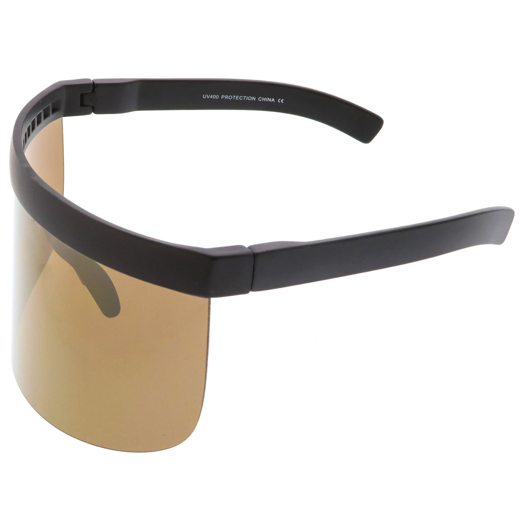 Retro Modern Oversize Novelty Mirrored Lens Shield Visor C453