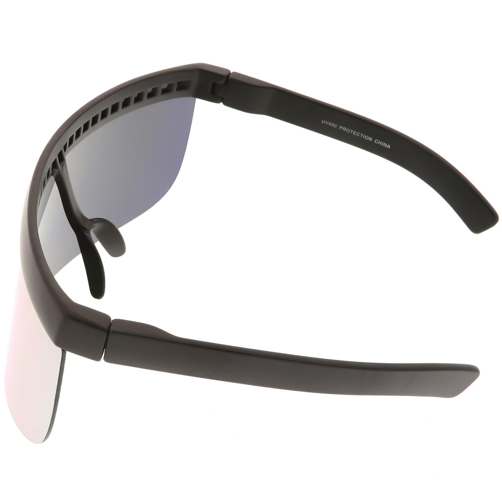 Retro Modern Oversize Novelty Mirrored Lens Shield Visor C453