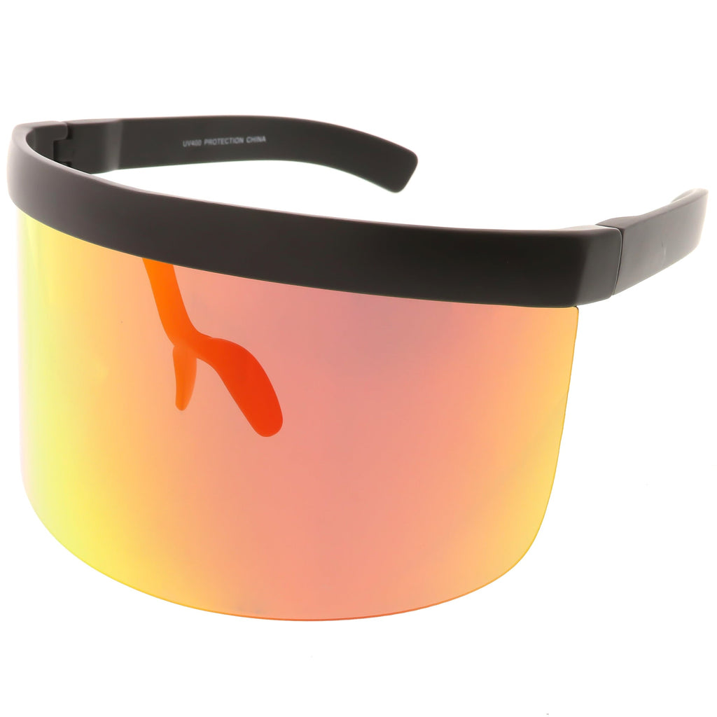 Retro Modern Oversize Novelty Mirrored Lens Shield Visor C453