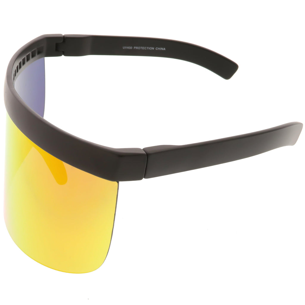Retro Modern Oversize Novelty Mirrored Lens Shield Visor C453