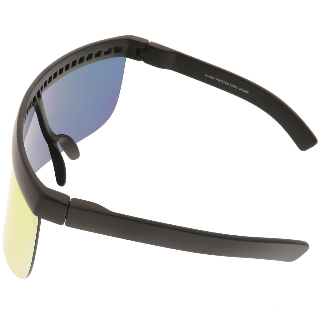 Retro Modern Oversize Novelty Mirrored Lens Shield Visor C453