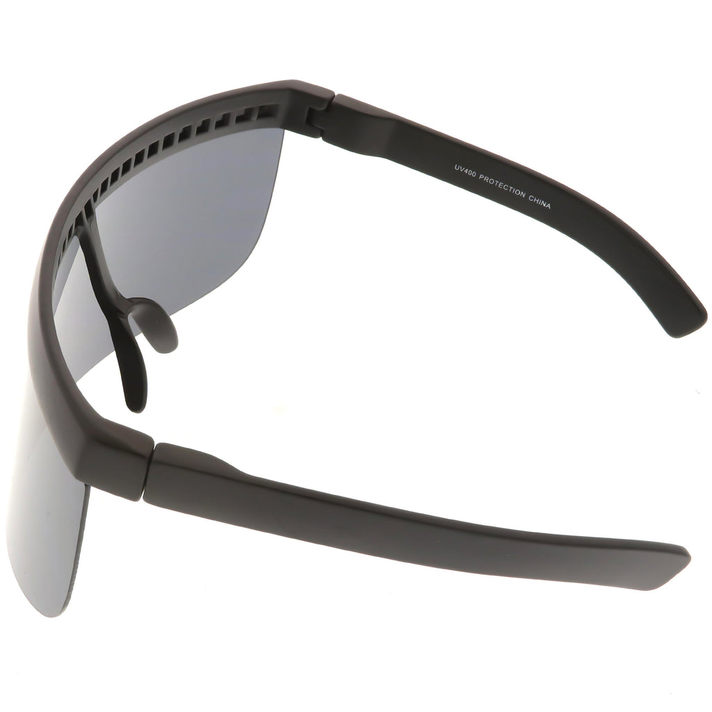 Retro Modern Oversize Novelty Mirrored Lens Shield Visor C453