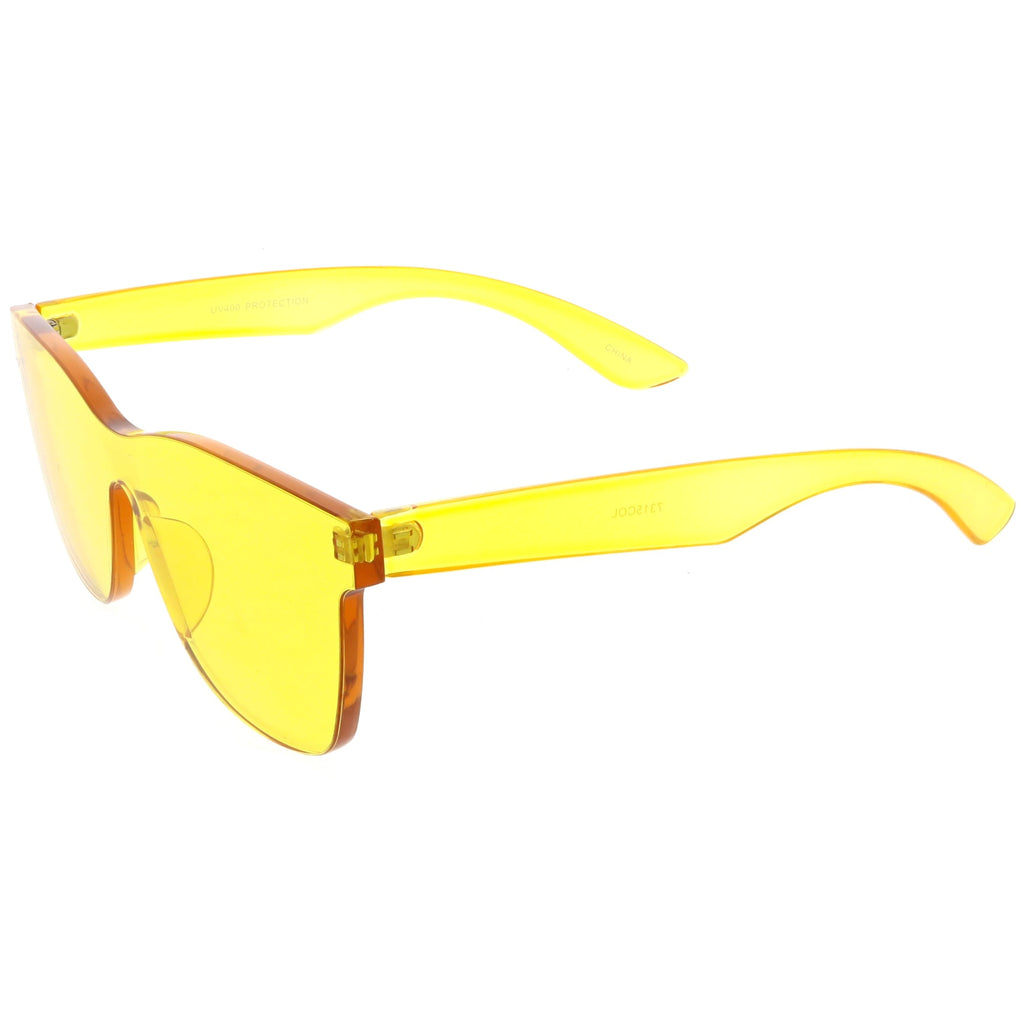 Retro Modern Rimless Horned Rim Mono Block PC Sunglasses C463