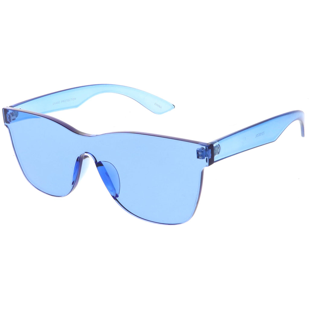 Retro Modern Rimless Horned Rim Mono Block PC Sunglasses C463