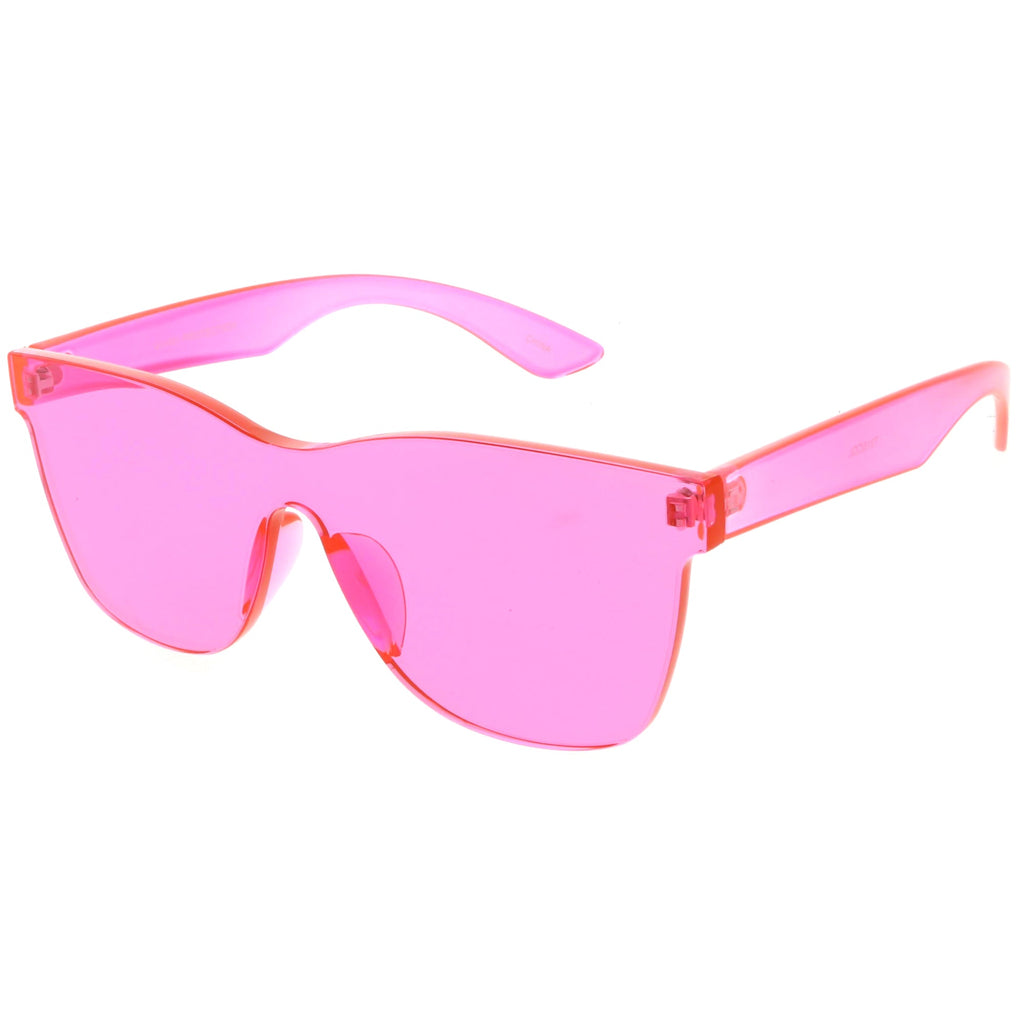 Retro Modern Rimless Horned Rim Mono Block PC Sunglasses C463