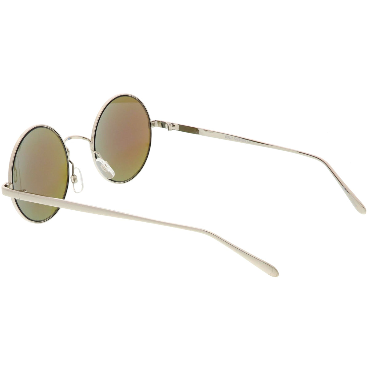 Premium Round Metal Flash Mirrored Flat Lens Sunglasses C465