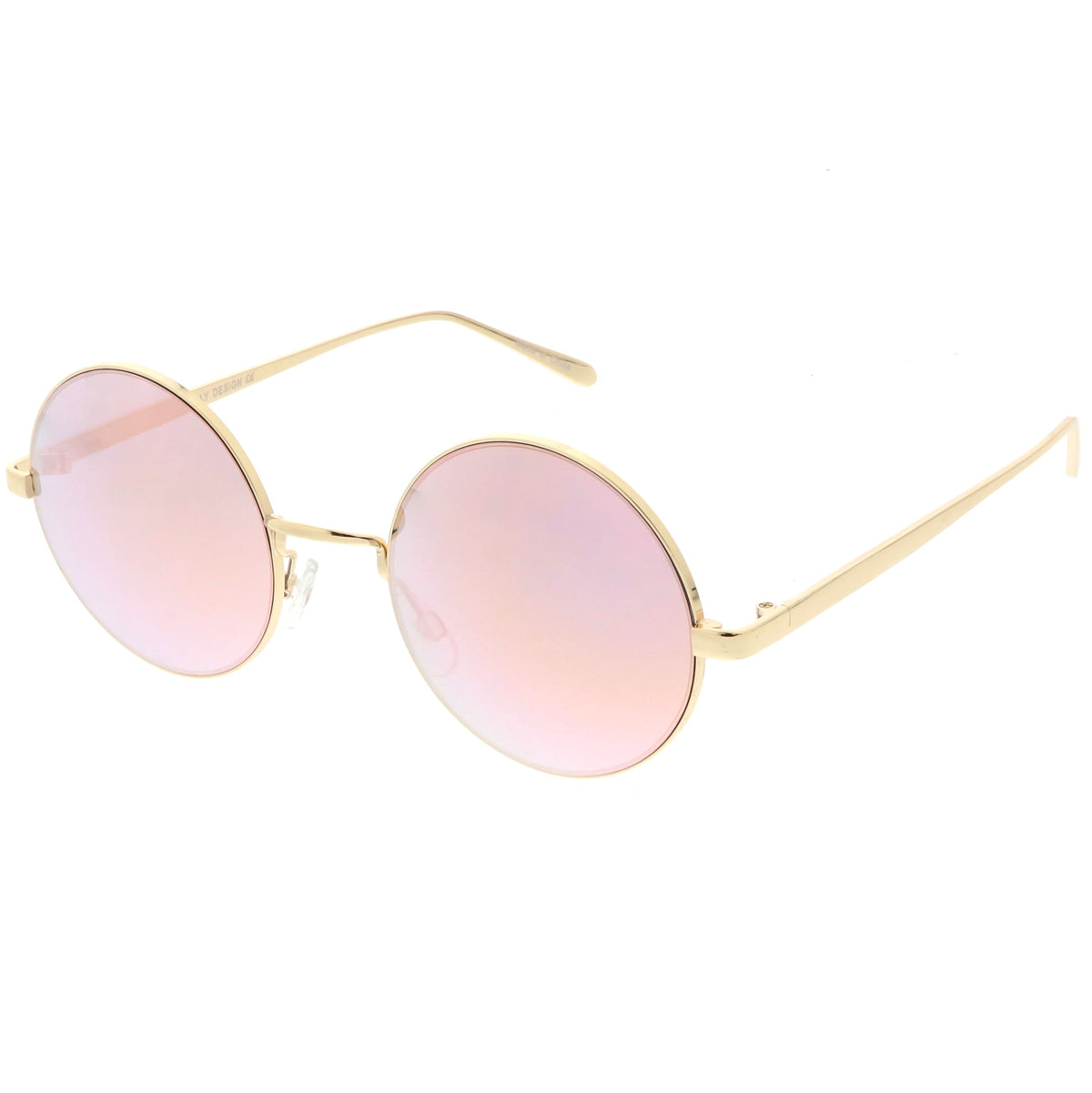 Premium Round Metal Flash Mirrored Flat Lens Sunglasses C465