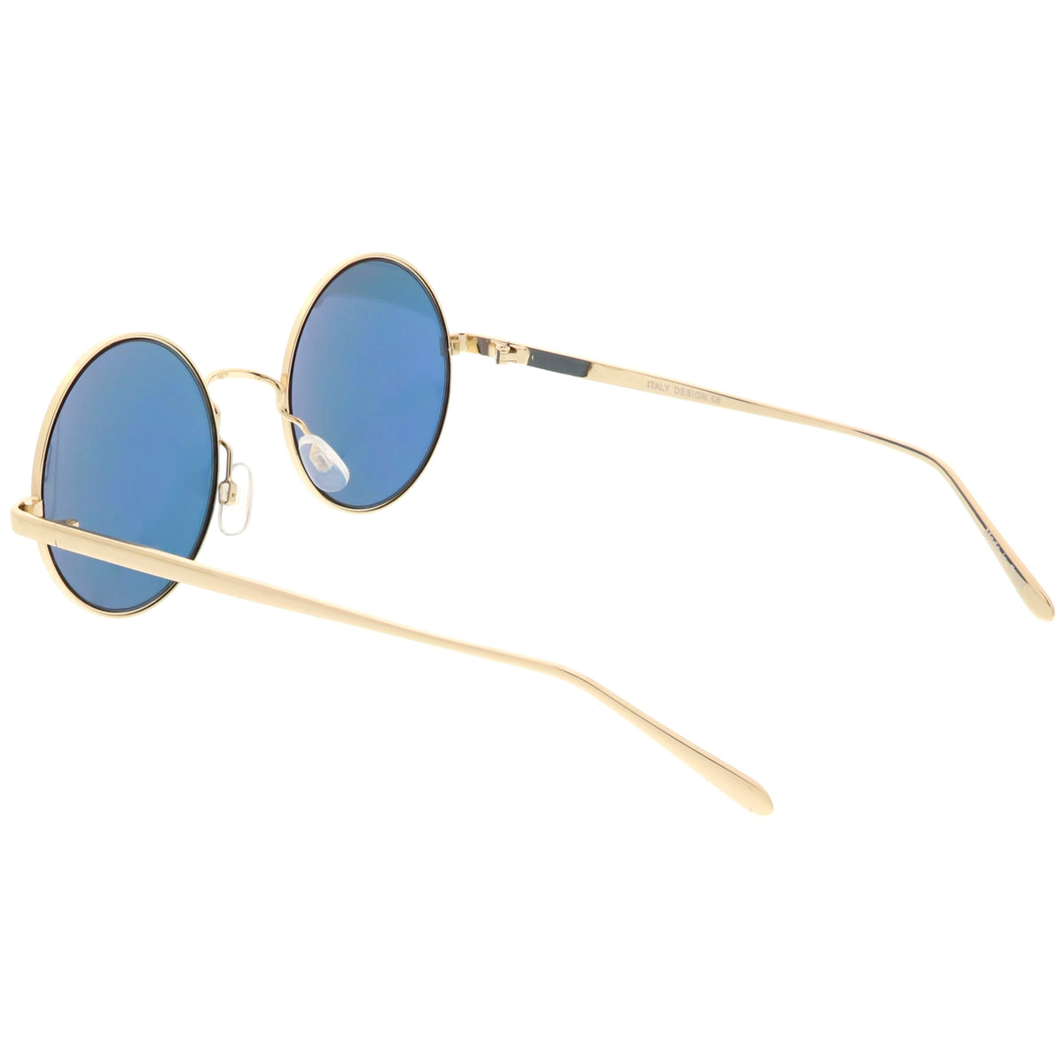 Premium Round Metal Flash Mirrored Flat Lens Sunglasses C465