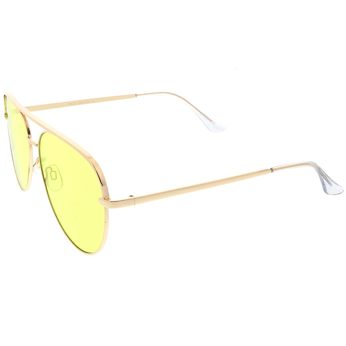 Premium Metal Flat Color Tone Lens Aviator Sunglasses 60mm C466