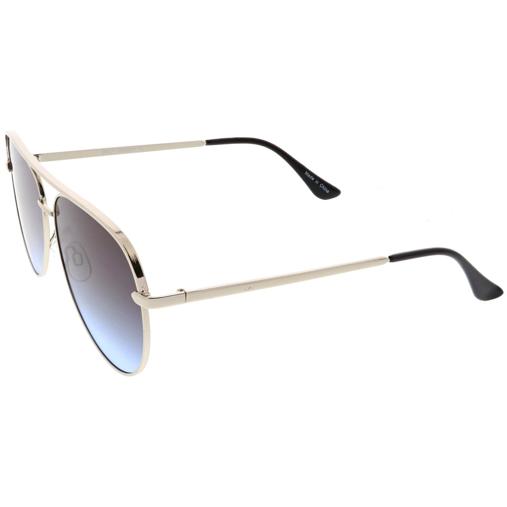 Premium Metal Flat Color Tone Lens Aviator Sunglasses 60mm C466