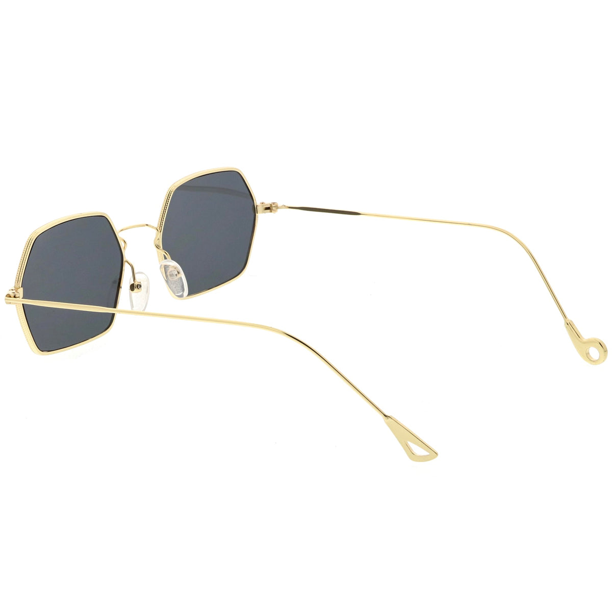 Retro Small Hexagon Colored Flat Lens Metal Frame Sunglasses C472