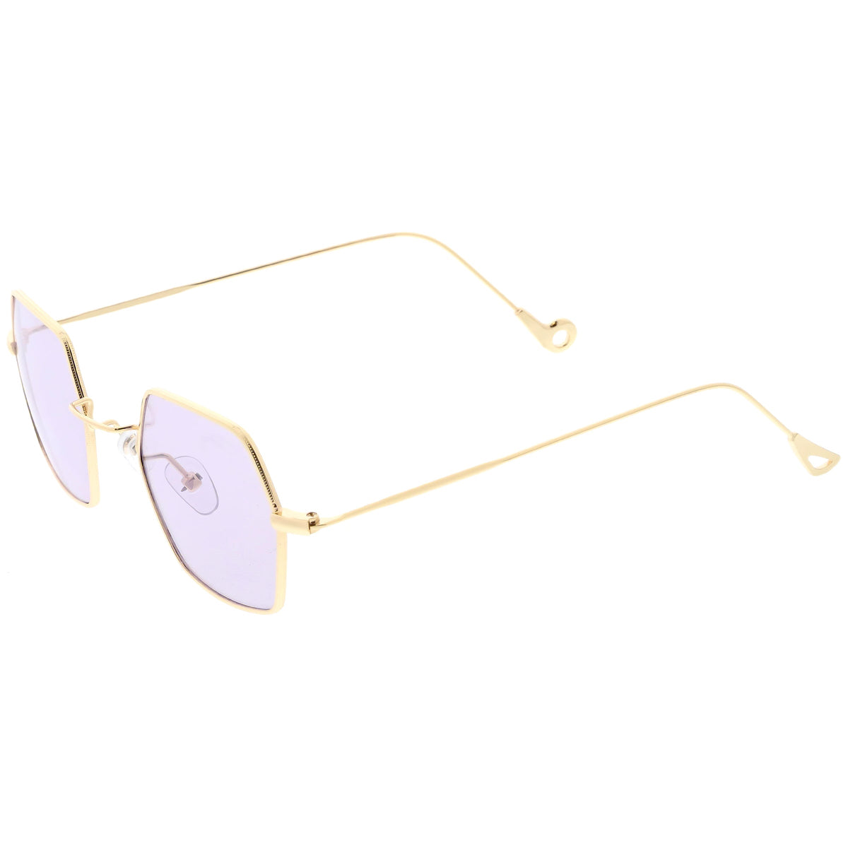 Retro Small Hexagon Colored Flat Lens Metal Frame Sunglasses C472