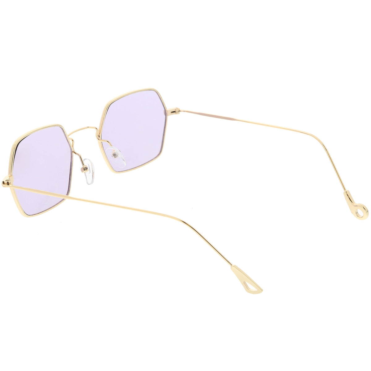 Retro Small Hexagon Colored Flat Lens Metal Frame Sunglasses C472