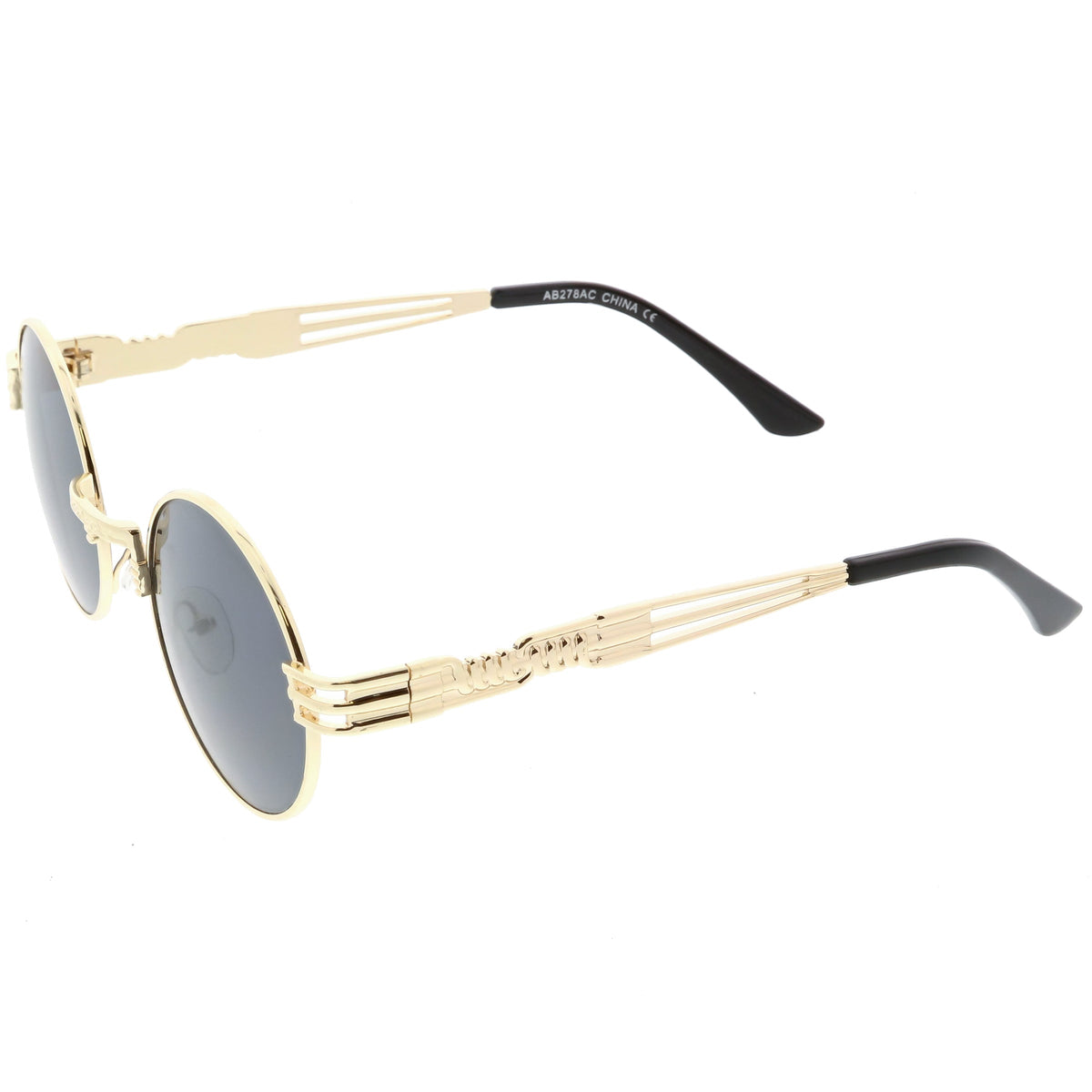 Retro 1990's Oval Steampunk Flat Lens Sunglasses C477