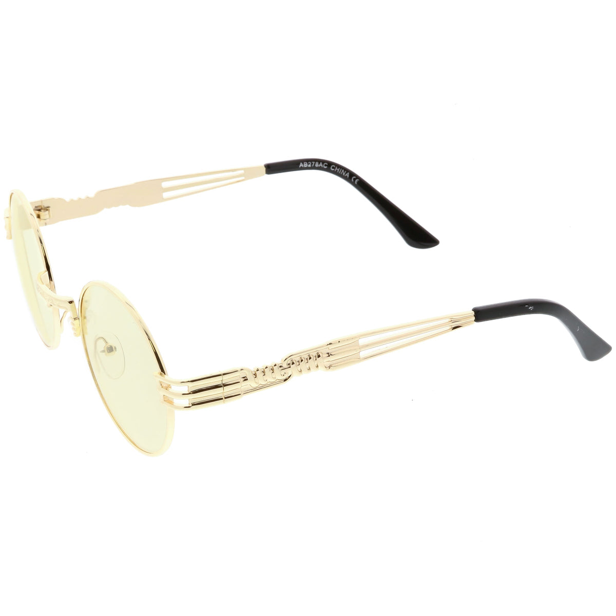 Retro 1990's Oval Steampunk Flat Lens Sunglasses C477