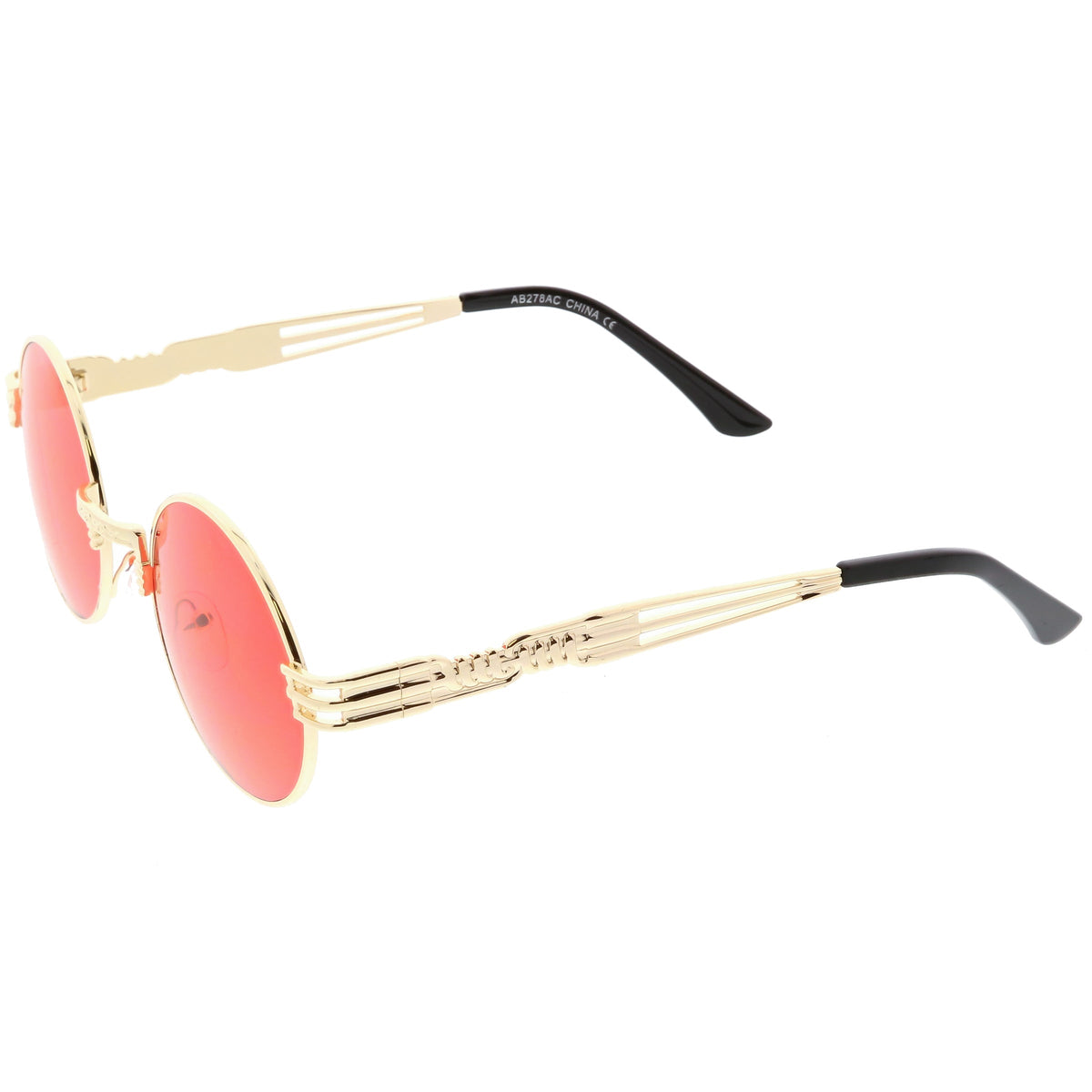 Retro 1990's Oval Steampunk Flat Lens Sunglasses C477
