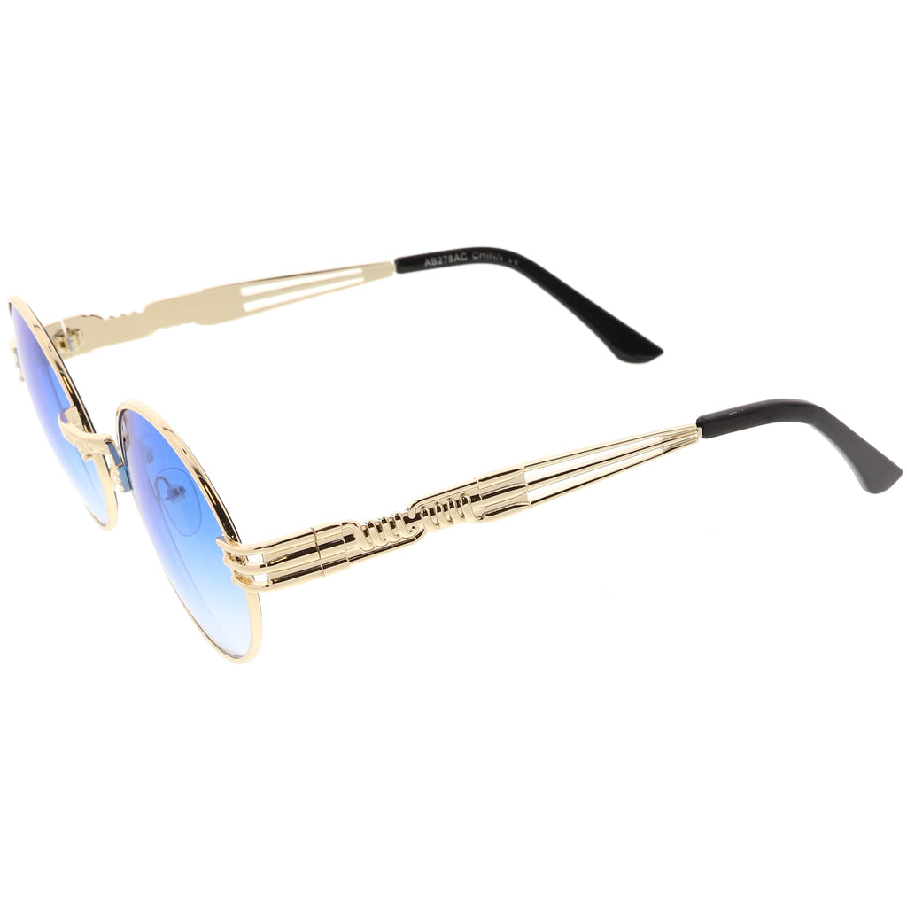 Retro 1990's Oval Steampunk Flat Lens Sunglasses C477