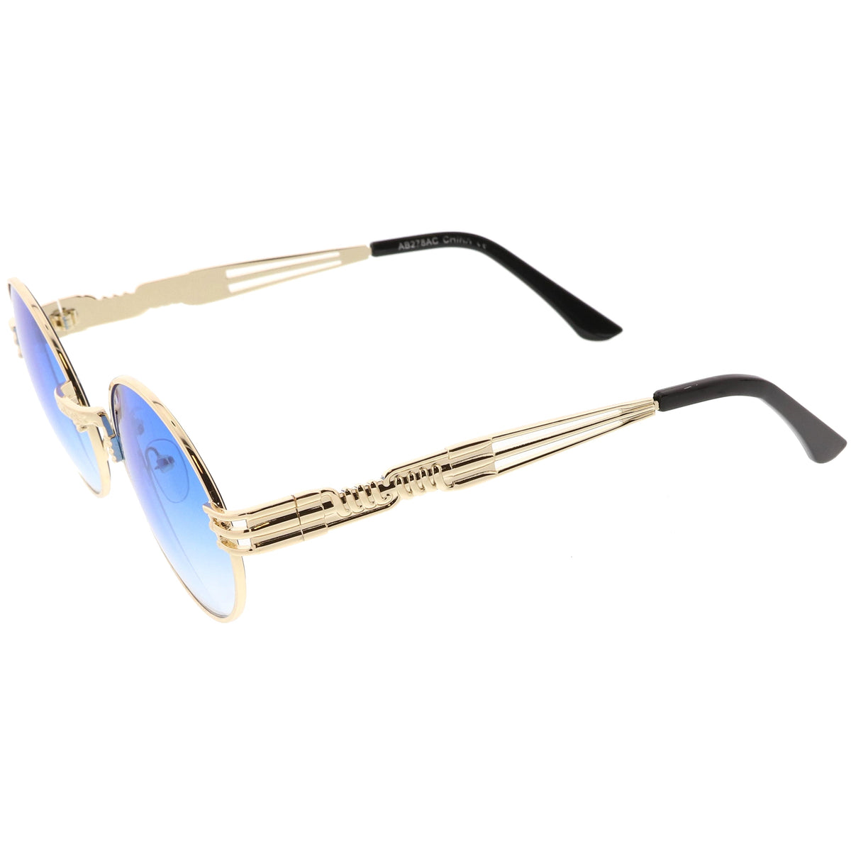 Retro 1990's Oval Steampunk Flat Lens Sunglasses C477