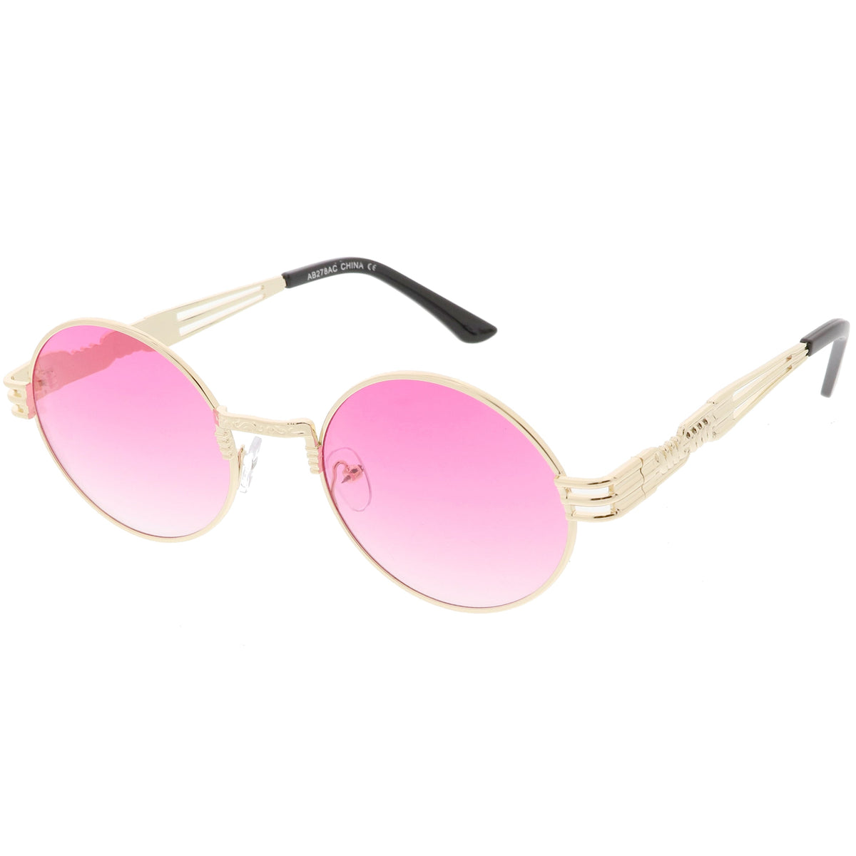 Retro 1990's Oval Steampunk Flat Lens Sunglasses C477