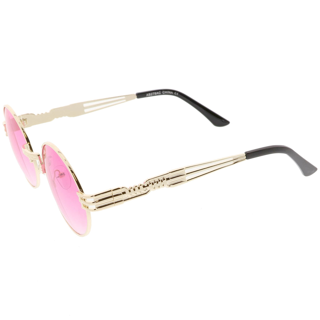 Retro 1990's Oval Steampunk Flat Lens Sunglasses C477