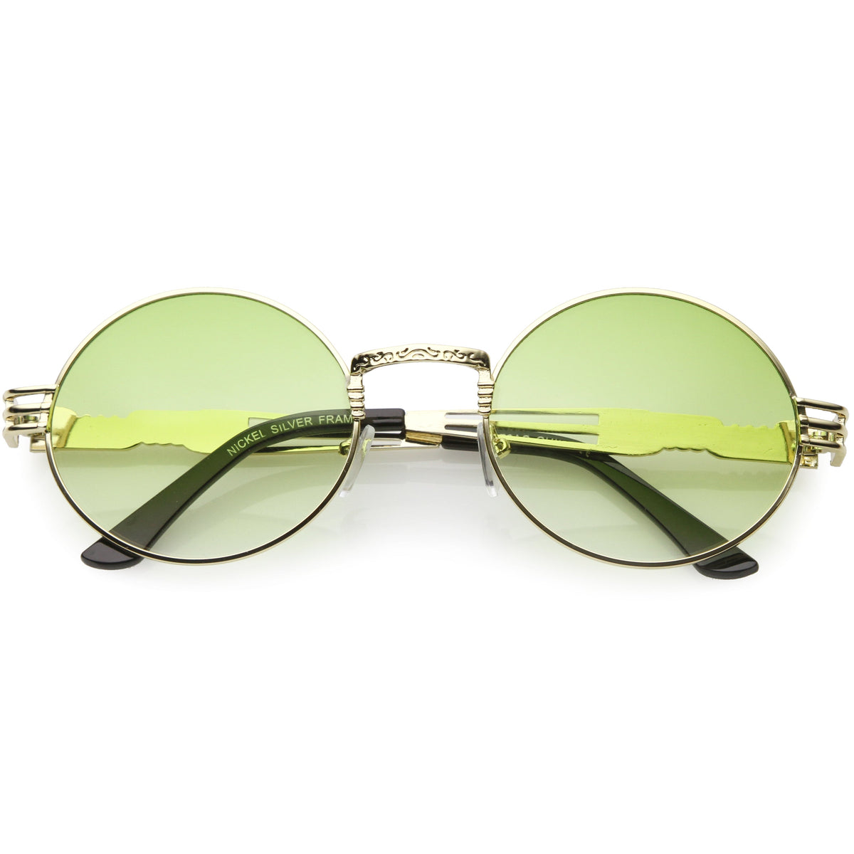 Retro 1990's Oval Steampunk Flat Lens Sunglasses C477