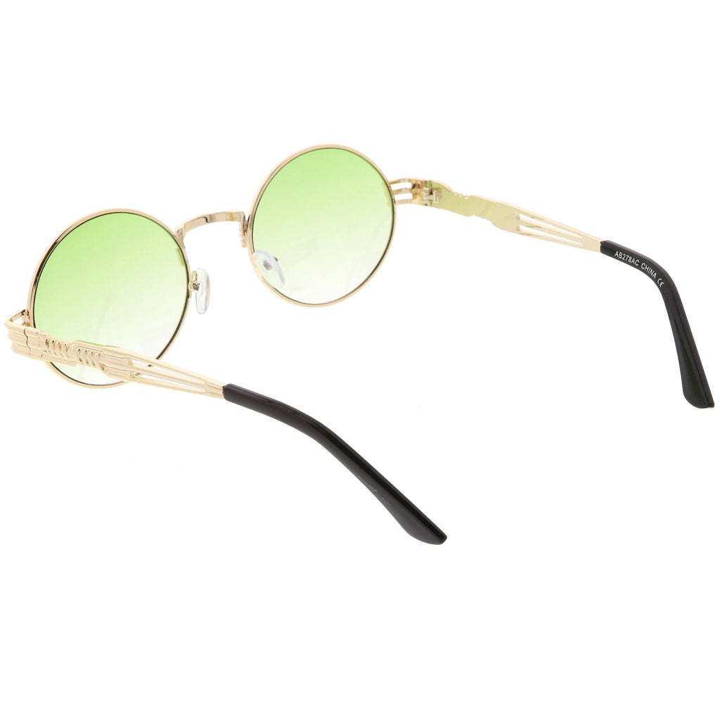 Retro 1990's Oval Steampunk Flat Lens Sunglasses C477