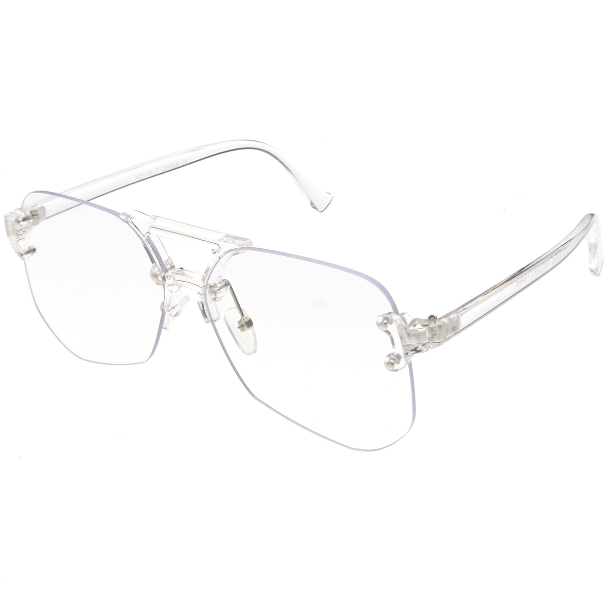 Retro Oversize Rimless Color Tone Flat Top Sunglasses C479