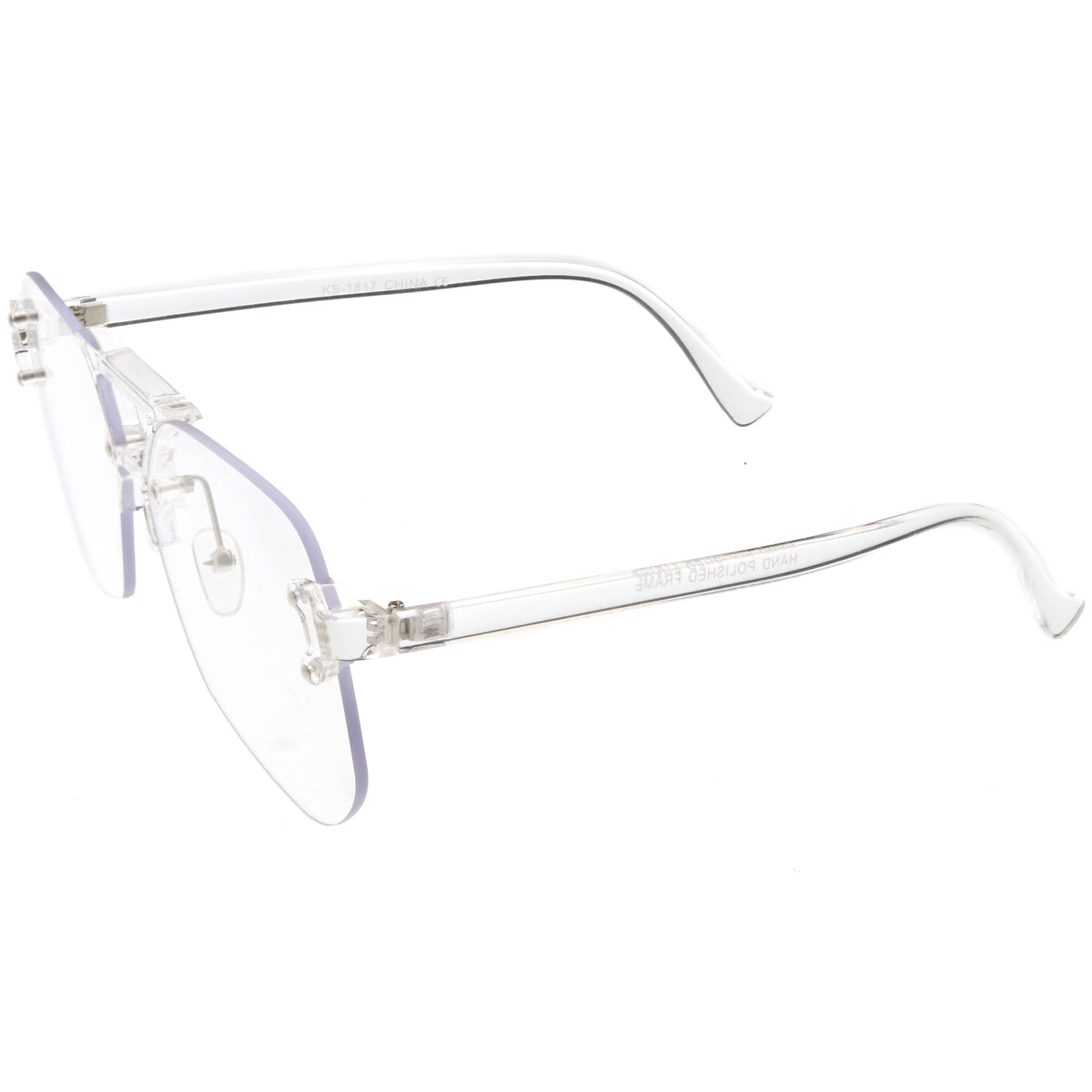 Retro Oversize Rimless Color Tone Flat Top Sunglasses C479