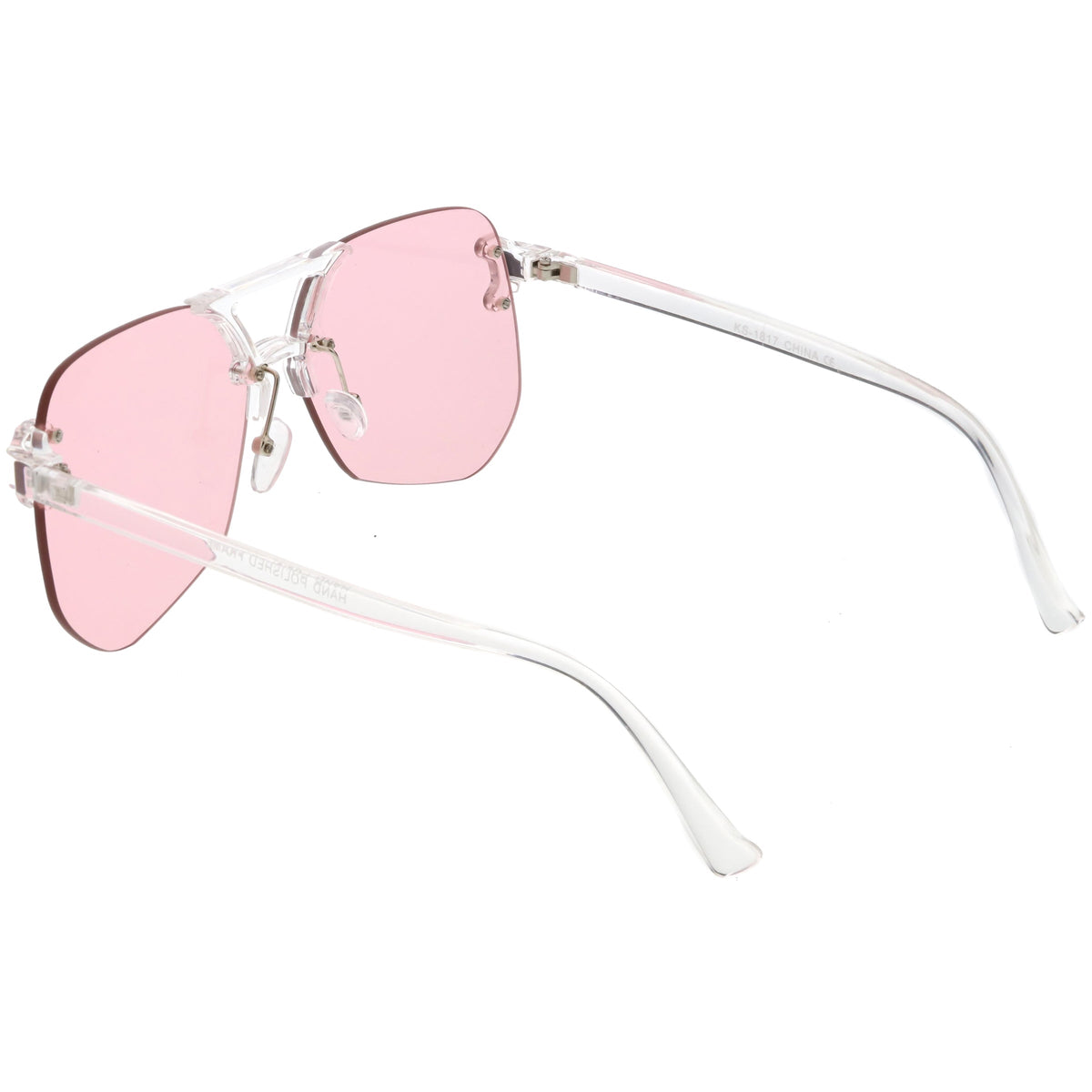 Retro Oversize Rimless Color Tone Flat Top Sunglasses C479
