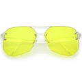Retro Oversize Rimless Color Tone Flat Top Sunglasses C479