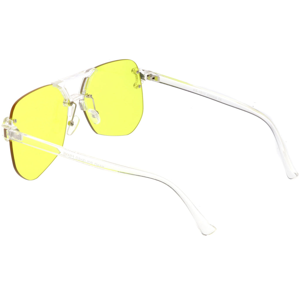 Retro Oversize Rimless Color Tone Flat Top Sunglasses C479