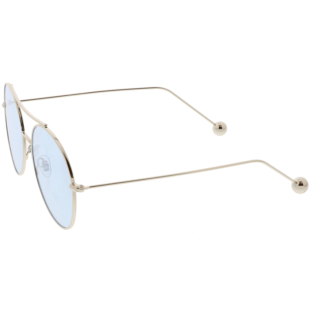 Premium Oversize Color Oval Plat Lens Aviator Sunglasses C498