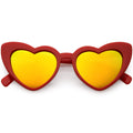 Women's Oversize Cat Eye Heart Shape Mirrored Lens Sunglasses C515