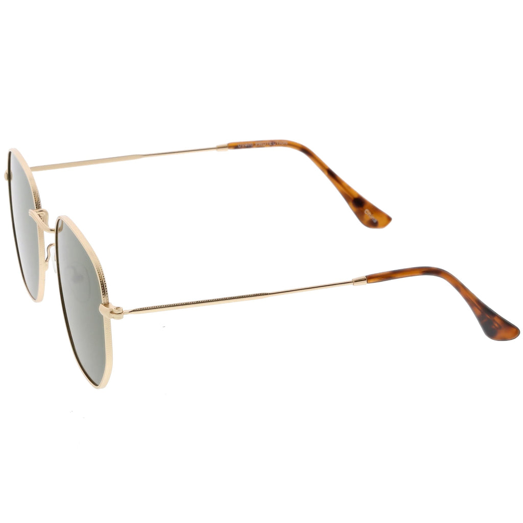 Vintage Inspired Indie Dapper Flat Hexagon Lens Sunglasses C517